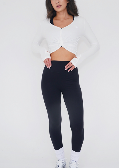 I Release Doubt  Long Sleeve Crop - White
