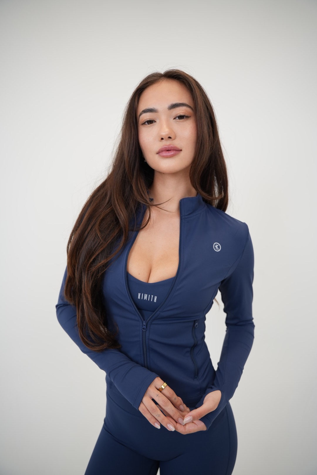 I Live in Luxury Sports Bra - Navy Blue