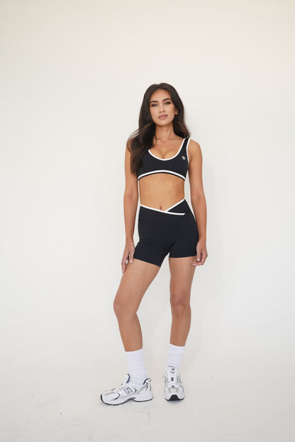 I Am Right Where I Need To Be Sports Bra - Black