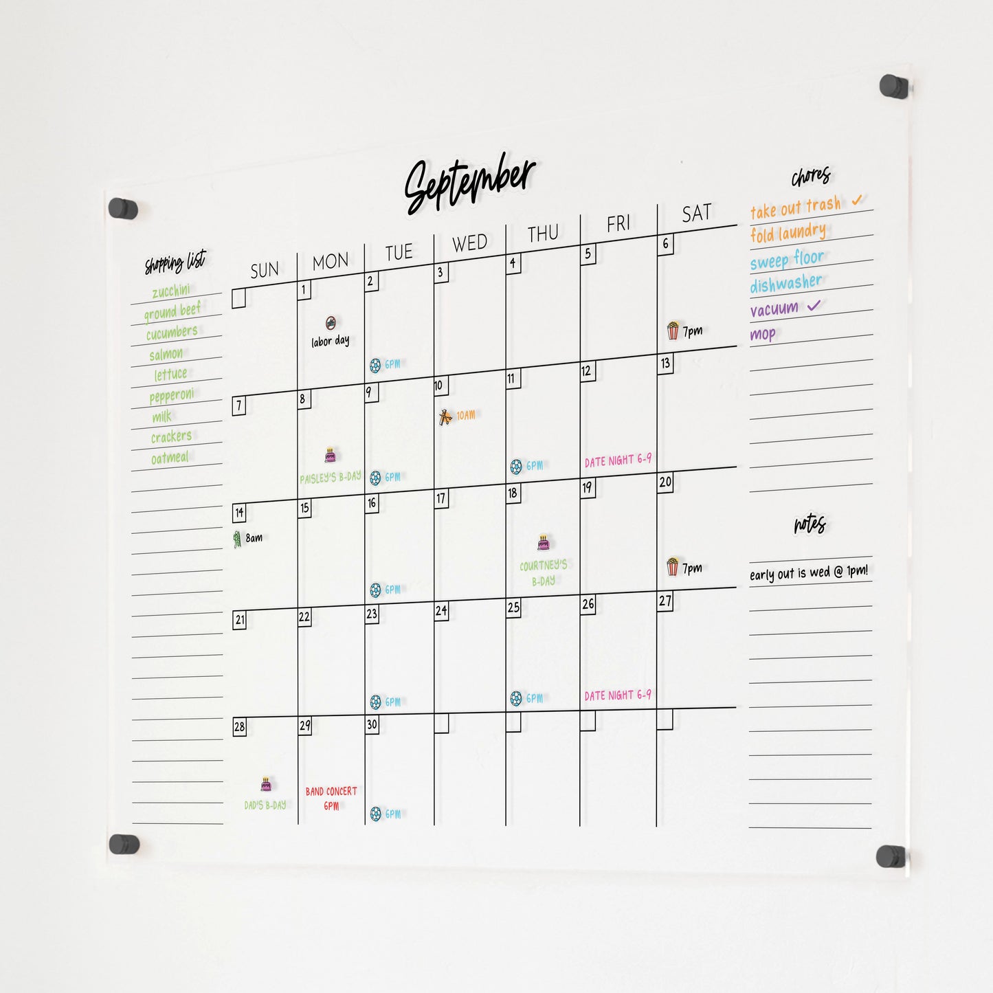 Monthly Acrylic Calendar