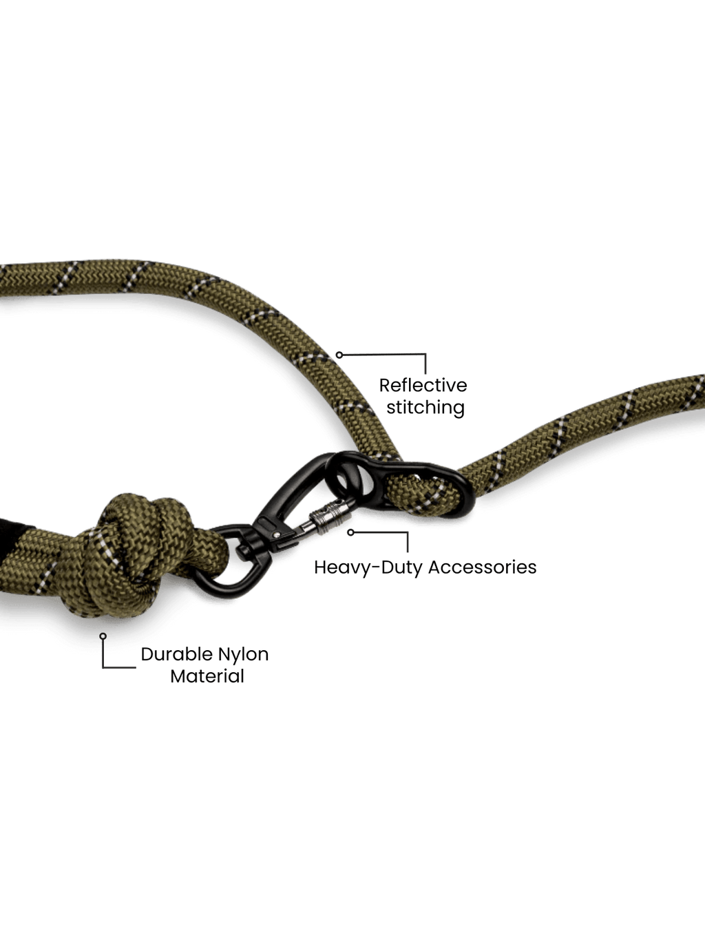 Hands-Free Dog Leash - Army Green
