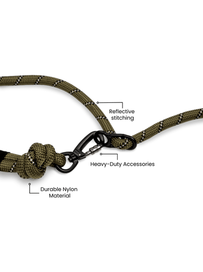 Hands-Free Dog Leash - Army Green